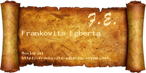 Frankovits Egberta névjegykártya